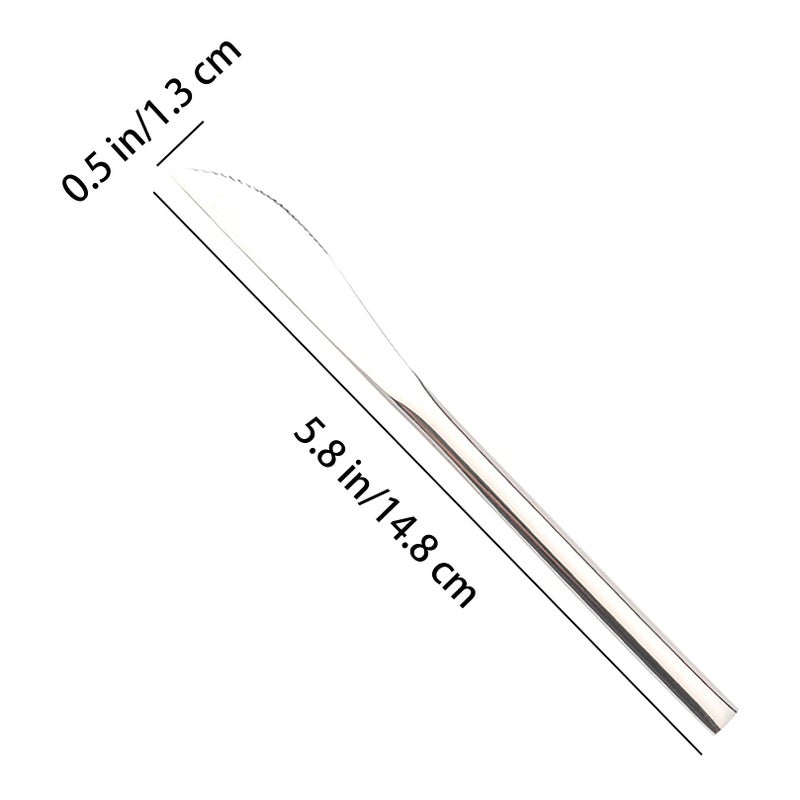 VANRA 5.8in 4-Piece Dessert Knives Set Stainless Steel Kids Dinner Knife Appetizer Fruit Snack Serving Knives Small Flatware Set - Image 2